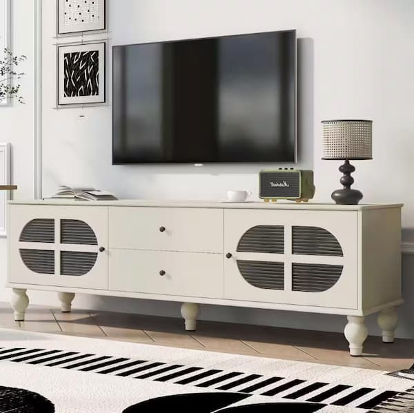 Antique White TV Stand deal