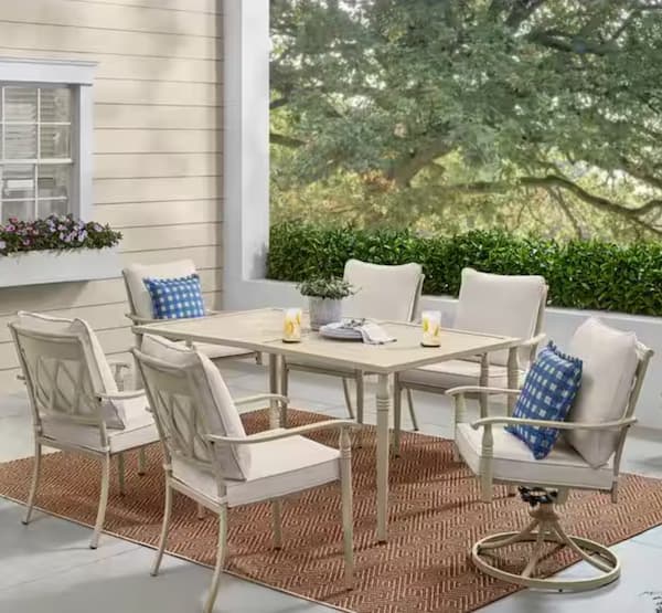 Hampton Bay Rosehill 7-Piece Outdoor Patio Dining Set $299.60
