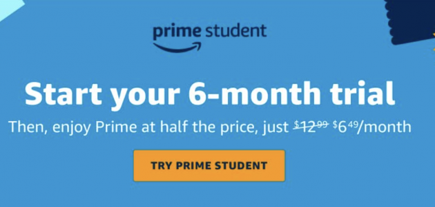 Amazon Prime Student 6 months free