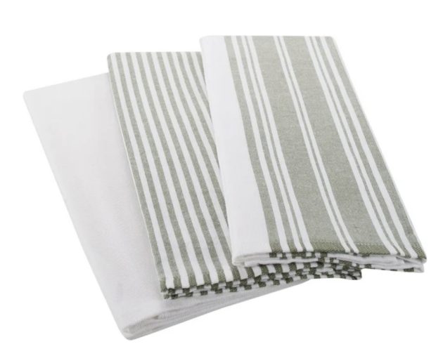 Better Homes & Gardens Dark Cilantro Green Cotton Woven Dual-Purpose Oversized Kitchen Towels 3 Pack