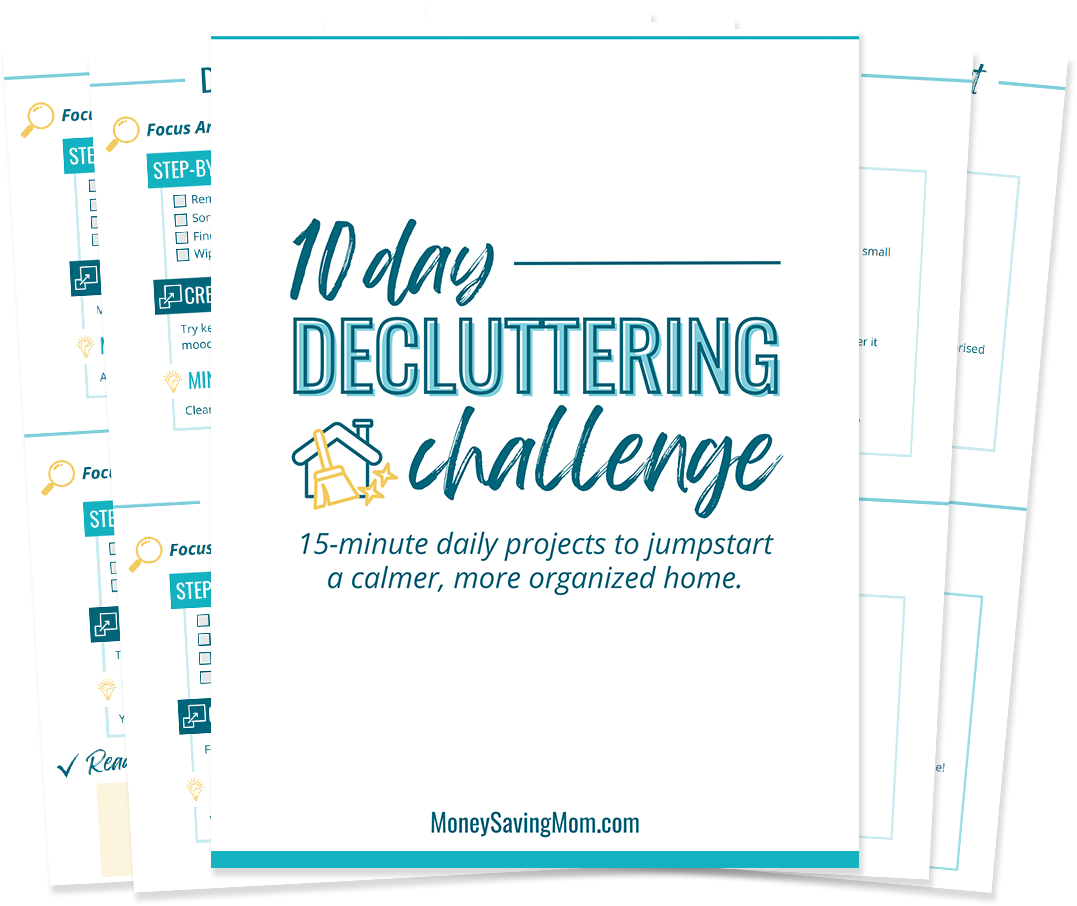 10 Day decluttering challenge PDF pages.