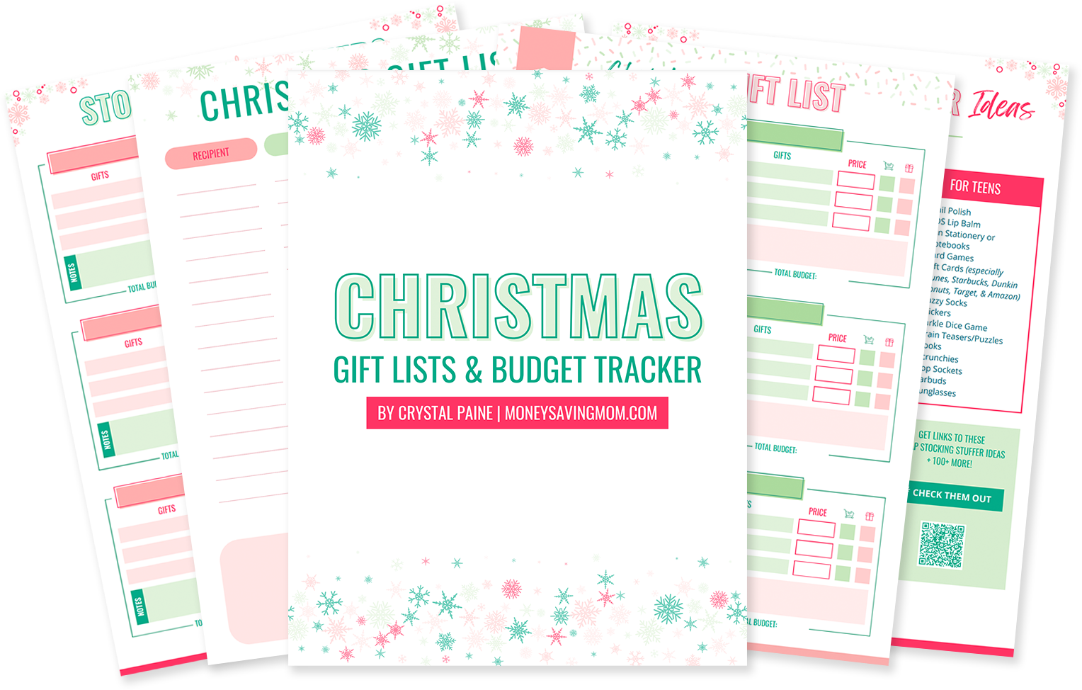 Christmas Budget sheets.
