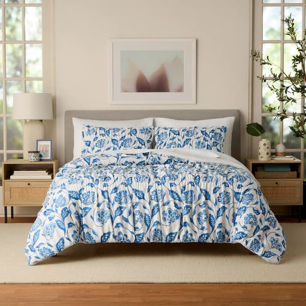 Mainstays by Becky G. & Alejandra 3-Piece White Floral Comforter Set with Shams deal
