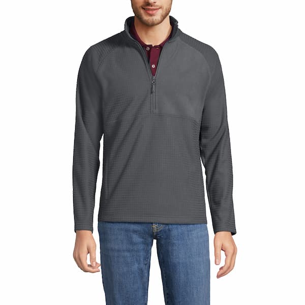 Unisex Grid Fleece Quarter Zip Pullover Jacket deal