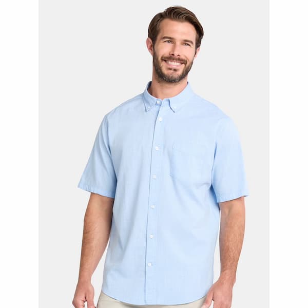George Men's and Big Men's Cross Hatch Shirt with Short Sleeves
