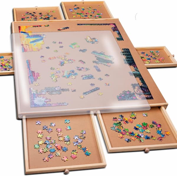 PlayVibe 1500 Piece Puzzle Board with Drawers and Cover