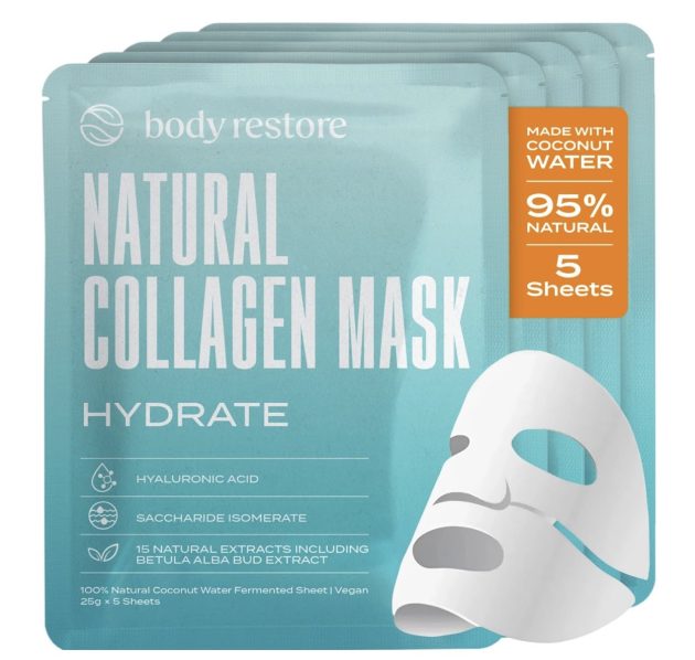 Body Restore Natural Collagen Face Mask 5 Pack