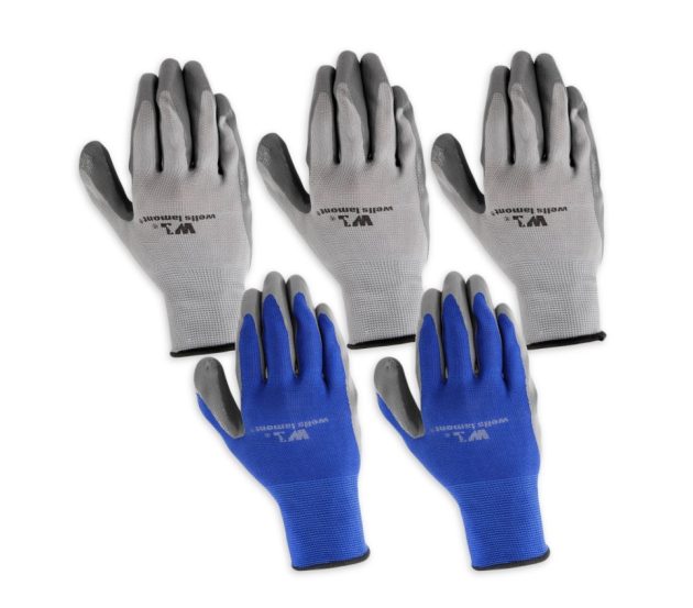 Wells Lamont Men's Large Dipped Nitrile Glove, 5 Pack
