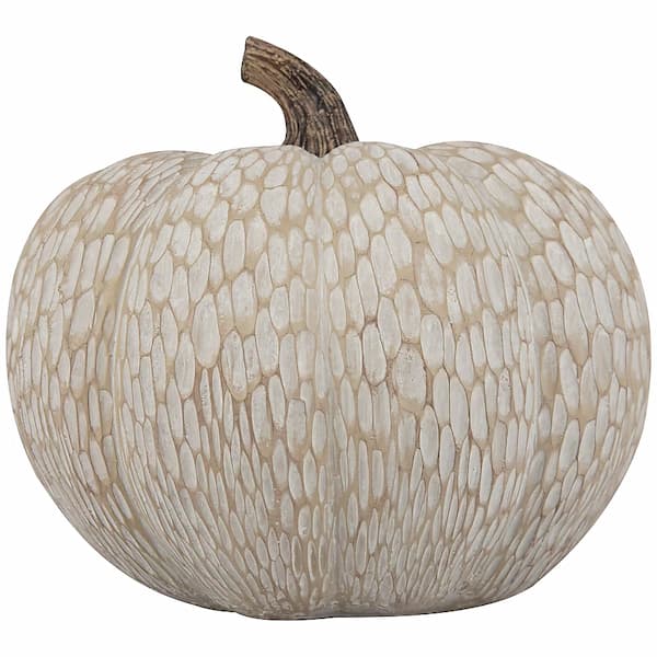 Holiday Living White Distressed Pumpkin