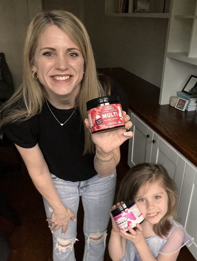 Crystal and Kierstyn with vitamins