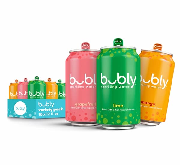 bubly Sparkling Water, Tropical Thrill 3 Flavor Variety Pack