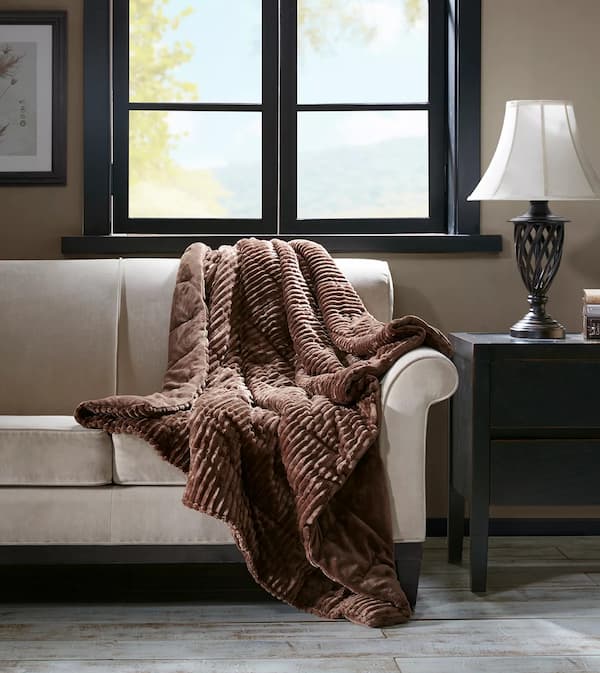 Madison Park Parker Plush Down Alternative Corduroy Throw deal